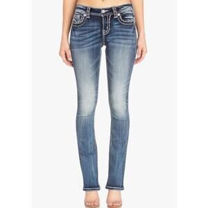 Miss Me Y2K Alt Low Rise Skinny Jeans Sz 26 Cowgirl Grunge Glam Festival VTG